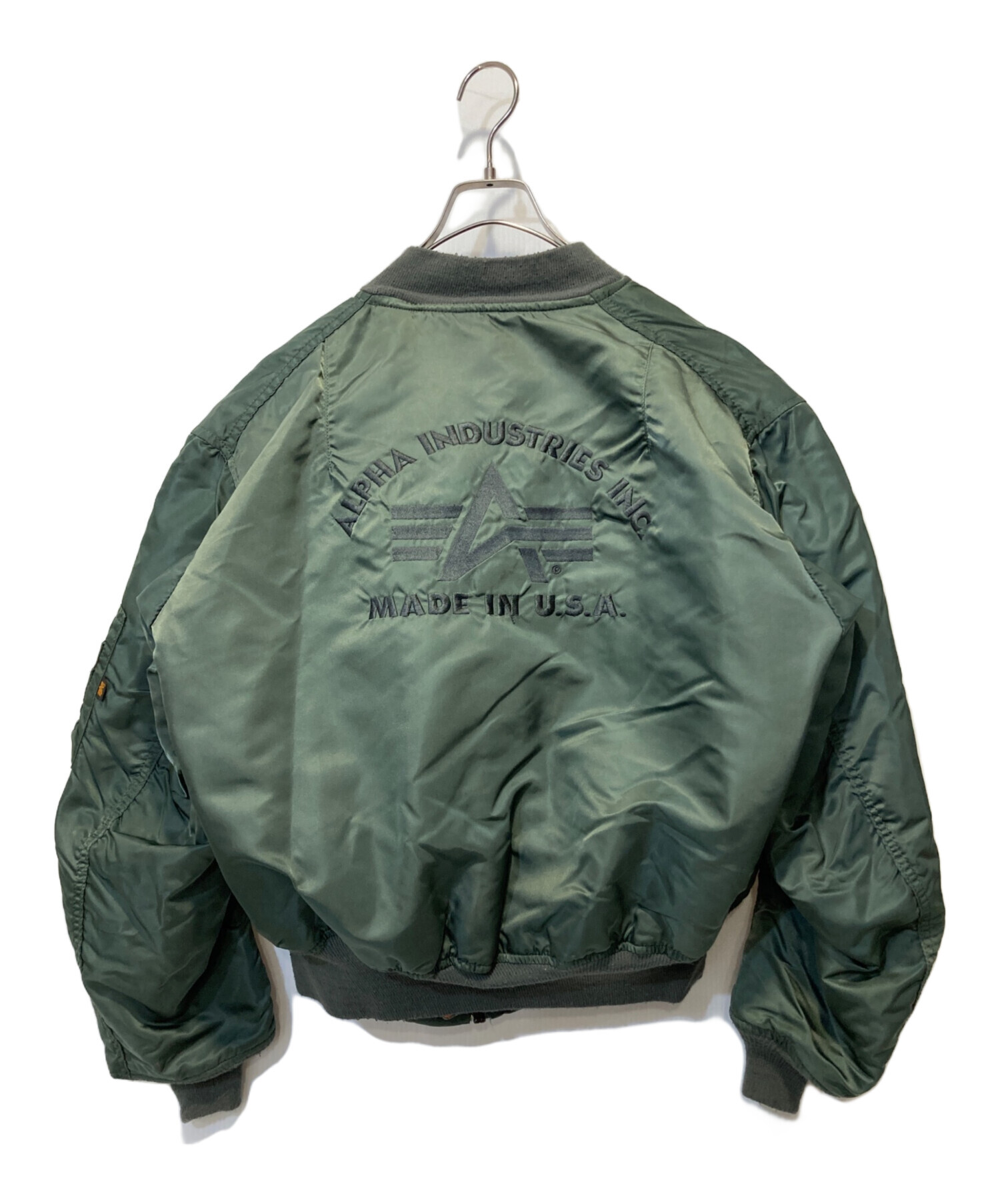 ALPHA (アルファ) バックロゴ刺繍MA1ジャケット グリーン サイズ:XL