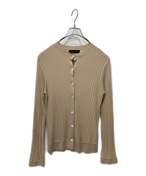TOMORROW LAND collection（トゥモローランドコレクション）TOMORROW LAND collection (トゥモローランドコレクション) カシミヤシルクリブ クルーネックカーディガン ベージュ サイズ:Sの古着・服飾アイテム