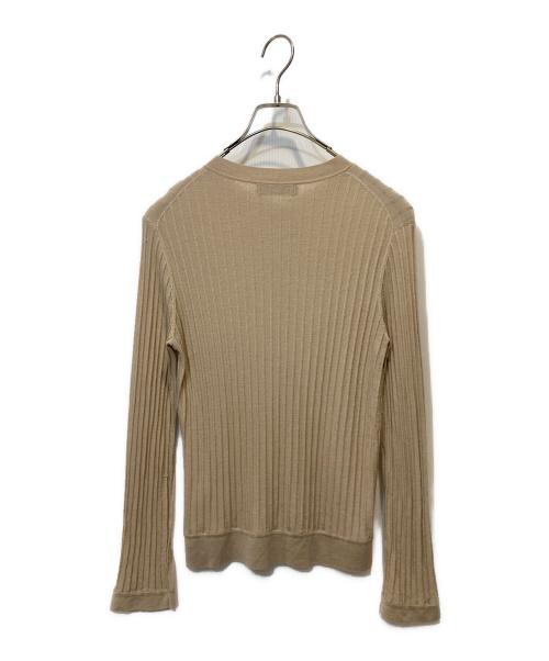 TOMORROW LAND collection（トゥモローランドコレクション）TOMORROW LAND collection (トゥモローランドコレクション) カシミヤシルクリブ クルーネックカーディガン ベージュ サイズ:Sの古着・服飾アイテム