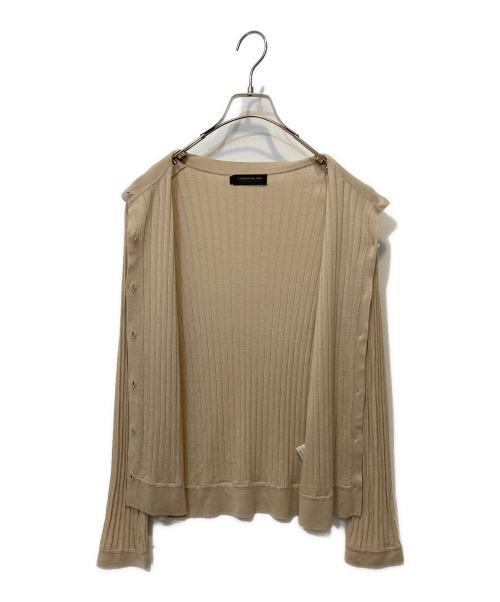 TOMORROW LAND collection（トゥモローランドコレクション）TOMORROW LAND collection (トゥモローランドコレクション) カシミヤシルクリブ クルーネックカーディガン ベージュ サイズ:Sの古着・服飾アイテム