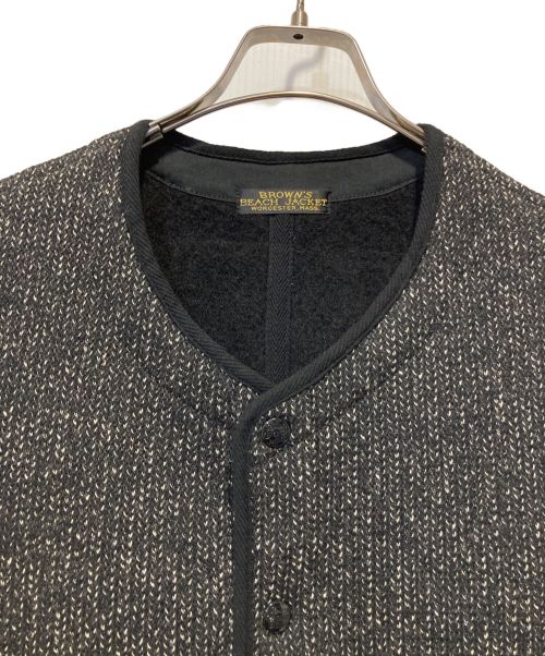 BROWN'S BEACH JACKET（ブラウンズビーチジャケット）BROWN'S BEACH JACKET (ブラウンズビーチジャケット) 524 LOW NECK VEST ブラック サイズ:36の古着・服飾アイテム