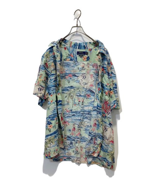 POLO RALPH LAUREN（ポロ・ラルフローレン）POLO RALPH LAUREN (ポロ・ラルフローレン) s/s総柄シャツ ブルー サイズ:XXLの古着・服飾アイテム