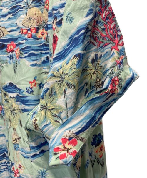 POLO RALPH LAUREN（ポロ・ラルフローレン）POLO RALPH LAUREN (ポロ・ラルフローレン) s/s総柄シャツ ブルー サイズ:XXLの古着・服飾アイテム