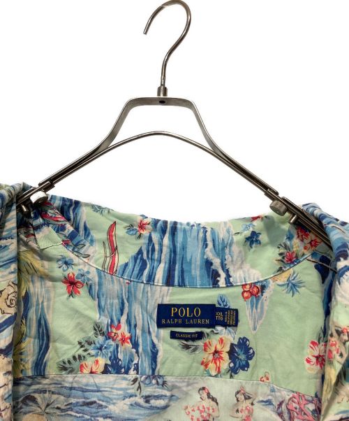 POLO RALPH LAUREN（ポロ・ラルフローレン）POLO RALPH LAUREN (ポロ・ラルフローレン) s/s総柄シャツ ブルー サイズ:XXLの古着・服飾アイテム