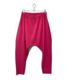 HOMME PLISSE ISSEY MIYAKE（オム プリッセ イッセイ ミヤケ）の古着「COLORFUL PLEATS BOTTOMS」｜ピンク