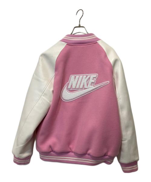 NIKE（ナイキ）NIKE (ナイキ) NIGO (二ゴー) Varsity Jacket ピンク サイズ:Lの古着・服飾アイテム