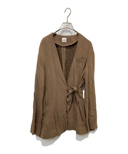 6(ROKU) BEAUTY&YOUTH（ロク ビューティーアンドユース）6(ROKU) BEAUTY&YOUTH (ロク ビューティーアンドユース) UNITED ARROWS  STRIPE JACKET/ ブラウン サイズ:36の古着・服飾アイテム