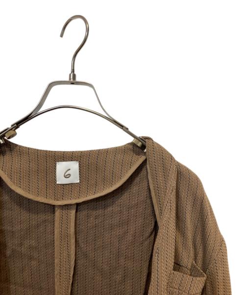 6(ROKU) BEAUTY&YOUTH（ロク ビューティーアンドユース）6(ROKU) BEAUTY&YOUTH (ロク ビューティーアンドユース) UNITED ARROWS  STRIPE JACKET/ ブラウン サイズ:36の古着・服飾アイテム