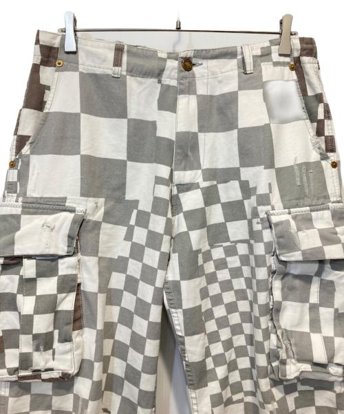 ERL（イーアールエル）ERL (イーアールエル) Check Print Cargo Pants ホワイト サイズ:Sの古着・服飾アイテム
