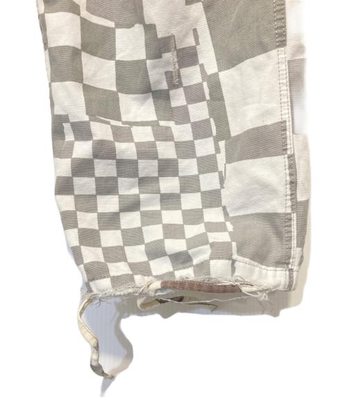 ERL（イーアールエル）ERL (イーアールエル) Check Print Cargo Pants ホワイト サイズ:Sの古着・服飾アイテム