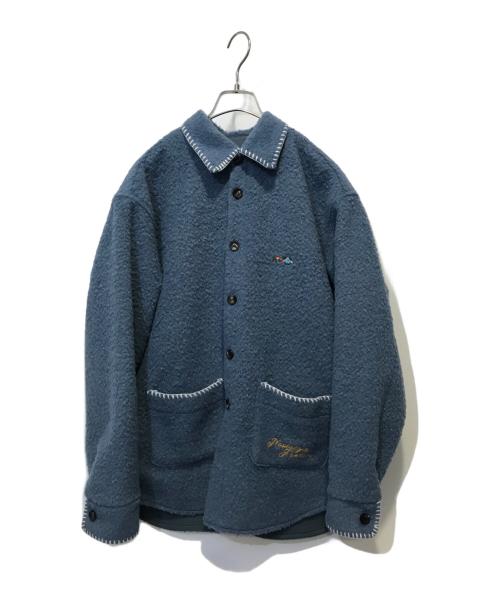 nostasy（-）nostasy (-) WOOLEN SHIRT ブルー サイズ:Sの古着・服飾アイテム