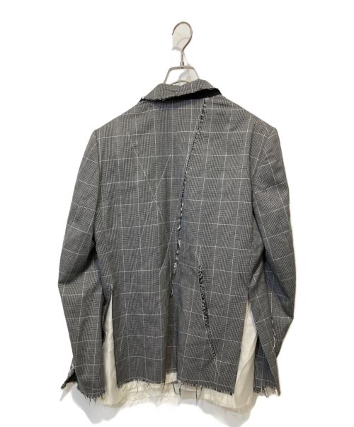 sulvam（サルバム）sulvam (サルバム) カットオフチェックテーラードジャケット グレー サイズ:Sの古着・服飾アイテム