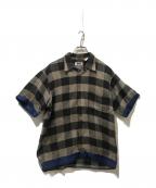 ELECTRIC COTTAGEエレクトリック コテージ）の古着「S/Sチェックシャツ」｜グレー