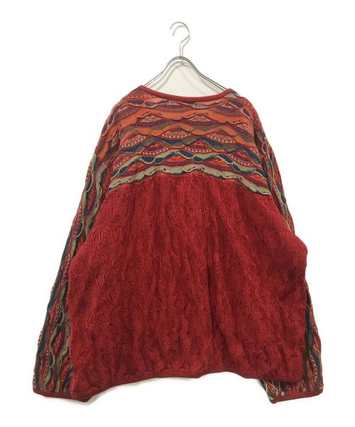 Coogi（クージー）Coogi (クージー) 総柄ニット レッド サイズ:4XLの古着・服飾アイテム