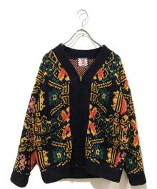 son of the cheese（（サノバチーズ））の古着「WALLPAPER KNIT」｜ネイビー