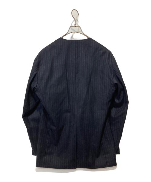 mb（エムビー）mb (エムビー) ハイエンド尾州ウール クラシックノーカラージャケット ネイビー サイズ:Ｍの古着・服飾アイテム