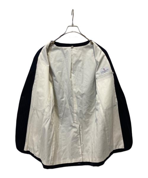 mb（エムビー）mb (エムビー) ハイエンド尾州ウール クラシックノーカラージャケット ネイビー サイズ:Ｍの古着・服飾アイテム