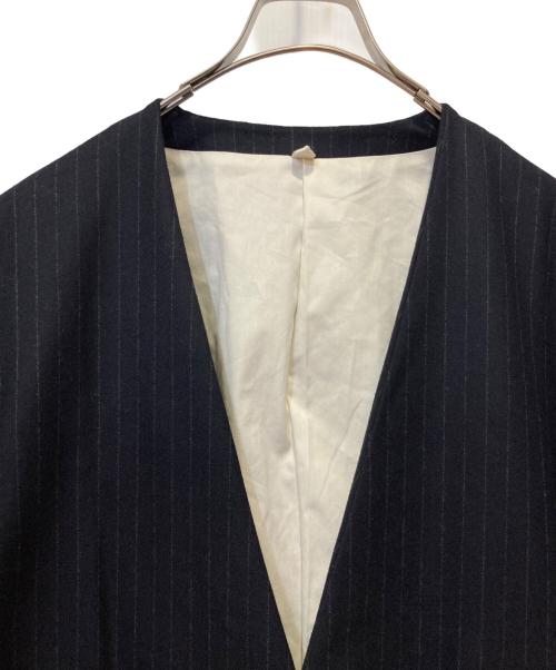 mb（エムビー）mb (エムビー) ハイエンド尾州ウール クラシックノーカラージャケット ネイビー サイズ:Ｍの古着・服飾アイテム