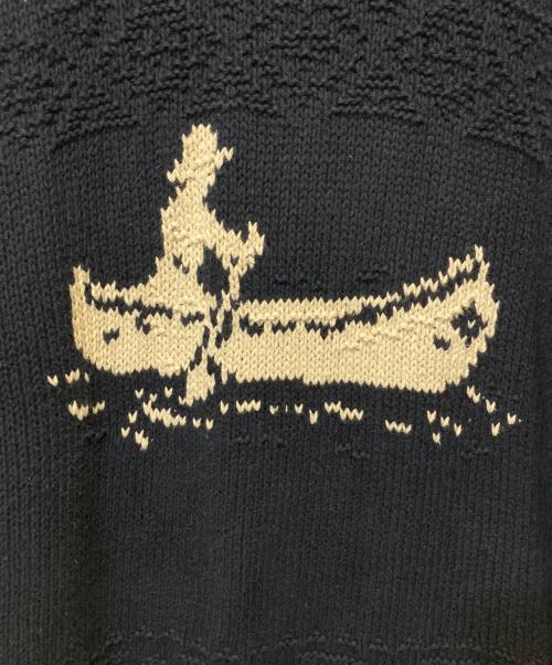 POLO SPORT（ポロスポーツ）POLO SPORT (ポロスポーツ) コットンリネンカヌーデザインニット ネイビー サイズ:Mの古着・服飾アイテム