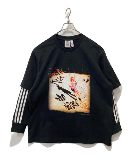adidas（アディダス）adidas (アディダス) KORN (コーン) LONGSLEEVE ブラック サイズ:Ｌの古着・服飾アイテム