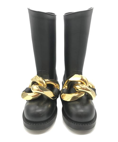 J.W.ANDERSON（ジェイダブリューアンダーソン）J.W.ANDERSON (ジェイダブリューアンダーソン) Hight Chain ラバーブーツ ブラック サイズ:37の古着・服飾アイテム