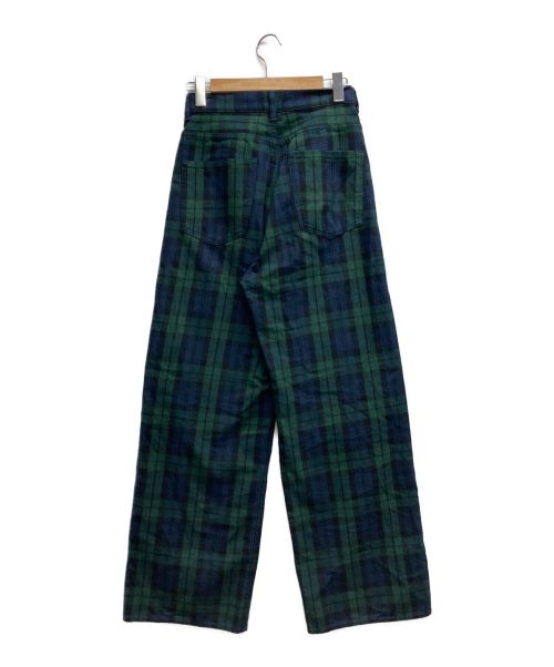holiday（ホリデー）holiday (ホリデー) TUCK CHECK PANTS グリーン サイズ:1の古着・服飾アイテム