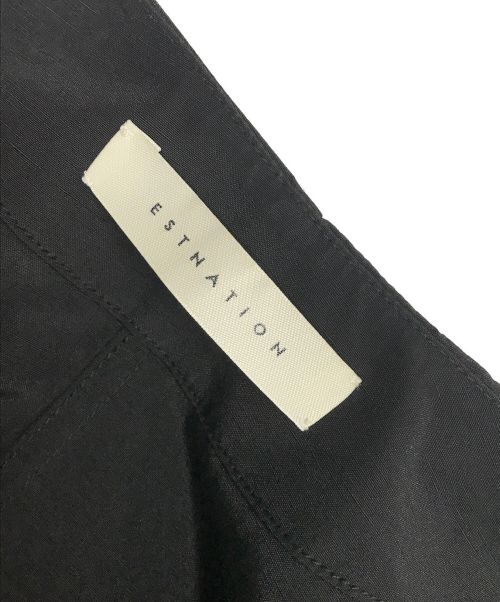 ESTNATION（エストネーション）ESTNATION (エストネーション) バイカラーステッチパフブラウス ブラック サイズ:36の古着・服飾アイテム