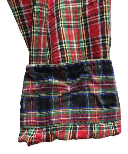 POST O'ALLS（ポストオーバーオールズ）POST O'ALLS (ポストオーバーオールズ) LIGHT SHIRT 2-R Crazy Tartan Check/ライト シャツ 2−R クレイジー タータン チェック  レッド×ネイビー サイズ:Sの古着・服飾アイテム