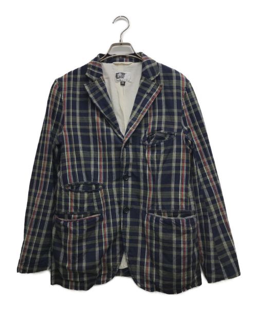 Engineered Garments（エンジニアドガーメンツ）Engineered Garments (エンジニアド ガーメンツ) チェックテーラードジャケット ネイビー×カーキ サイズ:XSの古着・服飾アイテム