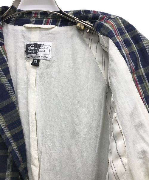 Engineered Garments（エンジニアドガーメンツ）Engineered Garments (エンジニアド ガーメンツ) チェックテーラードジャケット ネイビー×カーキ サイズ:XSの古着・服飾アイテム