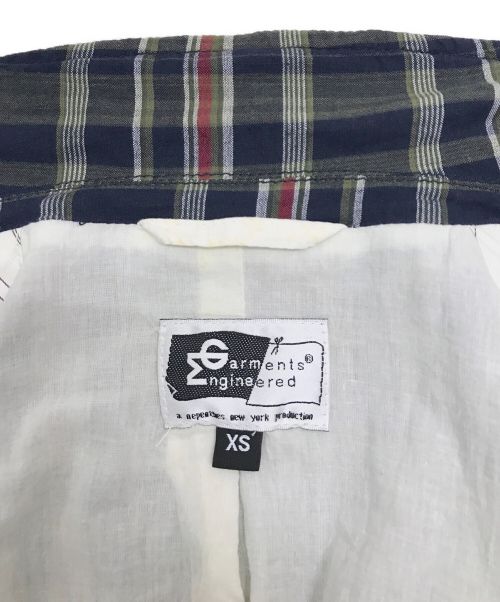 Engineered Garments（エンジニアドガーメンツ）Engineered Garments (エンジニアド ガーメンツ) チェックテーラードジャケット ネイビー×カーキ サイズ:XSの古着・服飾アイテム
