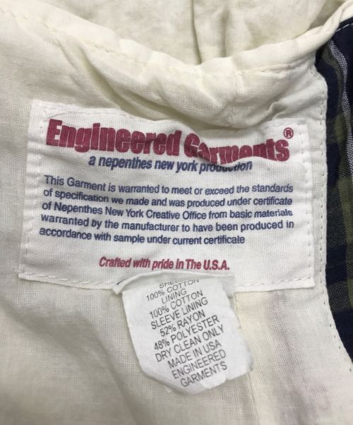 Engineered Garments（エンジニアドガーメンツ）Engineered Garments (エンジニアド ガーメンツ) チェックテーラードジャケット ネイビー×カーキ サイズ:XSの古着・服飾アイテム