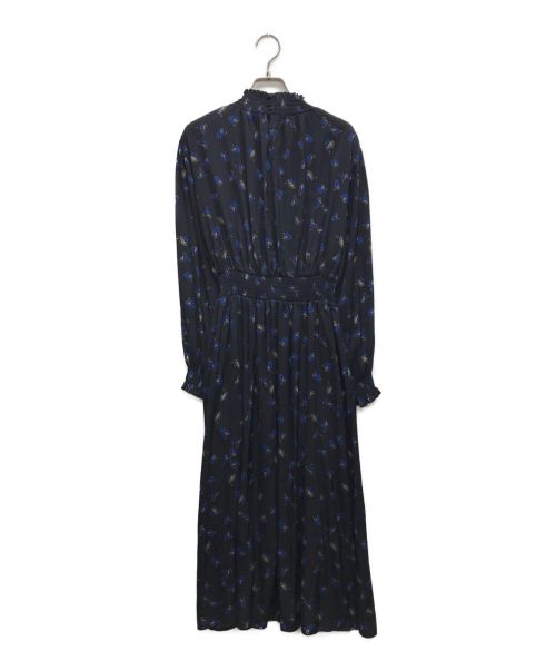 BALLSEY（ボールジィ）BALLSEY (ボールジィ) フロートフラワープリント シャーリングワンピース ネイビー サイズ:34の古着・服飾アイテム