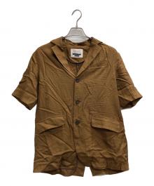 MAISON SPECIAL（メゾンスペシャル）の古着「ハウンドトゥースショートスリーブジャケット」｜ブラウン