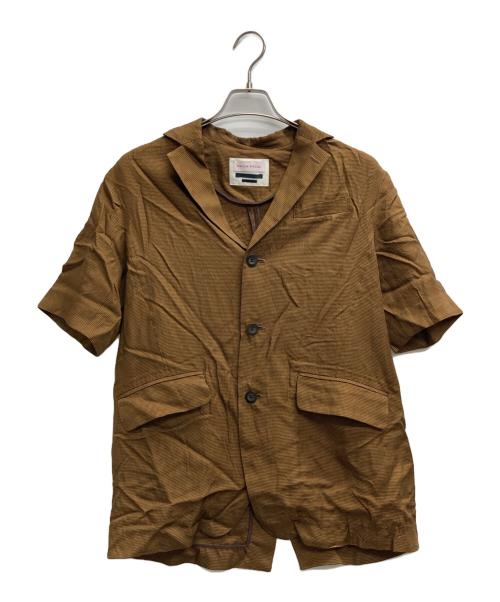 MAISON SPECIAL（メゾンスペシャル）MAISON SPECIAL (メゾンスペシャル) ハウンドトゥースショートスリーブジャケット ブラウン サイズ:Freeの古着・服飾アイテム