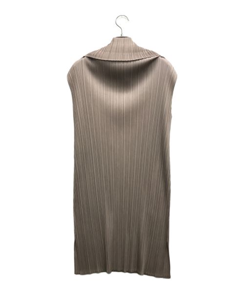 PLEATS PLEASE（プリーツプリーズ）PLEATS PLEASE (プリーツプリーズ) プリーツノースリーブワンピース ベージュ サイズ:3の古着・服飾アイテム