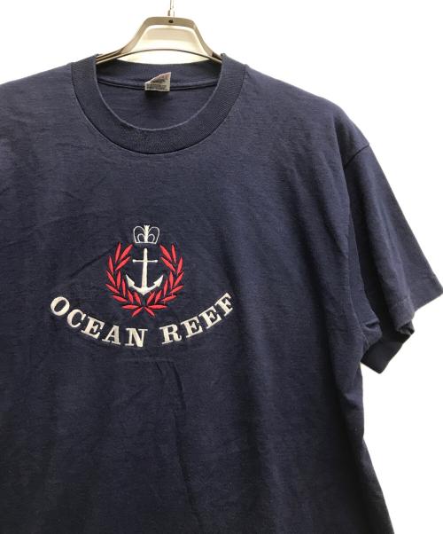 FRUIT OF THE LOOM（フルーツオブザルーム）FRUIT OF THE LOOM (フルーツオブザルーム) 刺繍Tシャツ ネイビー サイズ:XLの古着・服飾アイテム