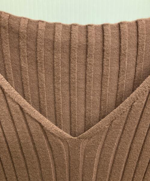 FRAY ID（フレイ アイディー）FRAY ID (フレイ アイディー) パンツ付リブニットワンピース ブラウン サイズ:Freeの古着・服飾アイテム