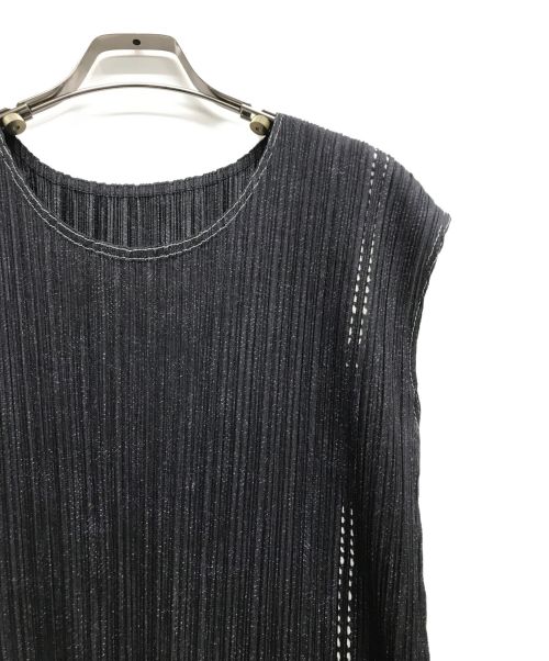 PLEATS PLEASE（プリーツプリーズ）PLEATS PLEASE (プリーツプリーズ) 転写グラデーションプリーツワンピース グレー×ブラック サイズ:3の古着・服飾アイテム