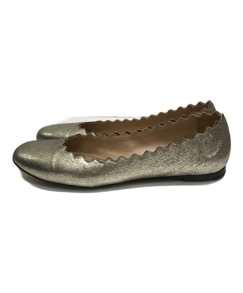 Chloe（クロエ）Chloe (クロエ) LAURENバレエパンプス ゴールド サイズ:36の古着・服飾アイテム
