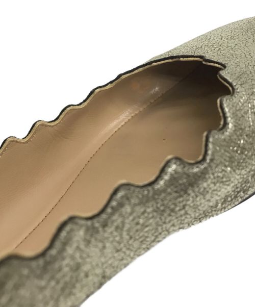 Chloe（クロエ）Chloe (クロエ) LAURENバレエパンプス ゴールド サイズ:36の古着・服飾アイテム