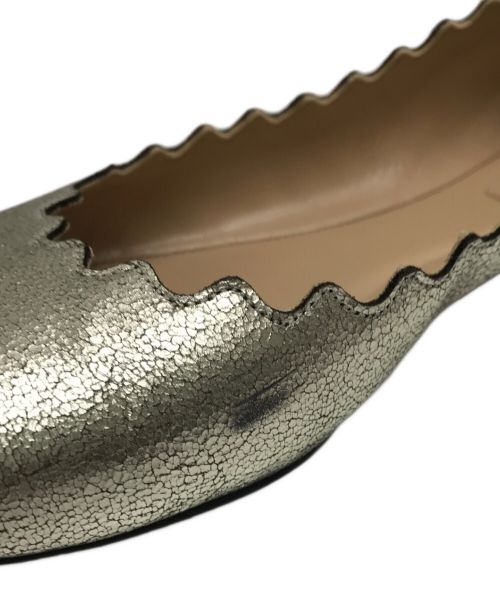 Chloe（クロエ）Chloe (クロエ) LAURENバレエパンプス ゴールド サイズ:36の古着・服飾アイテム