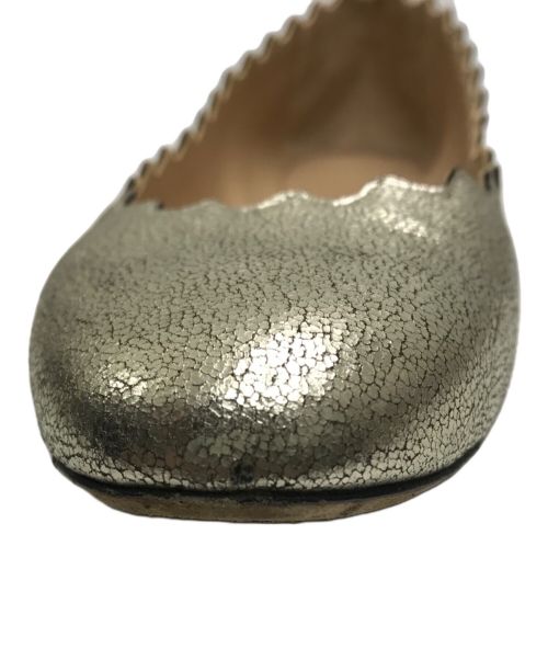 Chloe（クロエ）Chloe (クロエ) LAURENバレエパンプス ゴールド サイズ:36の古着・服飾アイテム