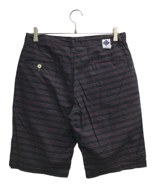 POST O'ALLS（ポストオーバーオールズ）POST O'ALLS (ポストオーバーオールズ) ボーダーハーフパンツ レッド×ネイビー サイズ:Mの古着・服飾アイテム