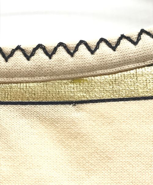 CHANEL（シャネル）CHANEL (シャネル) ボーダーコットンTシャツ ベージュ サイズ:38の古着・服飾アイテム