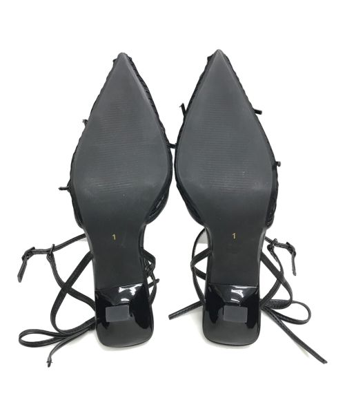 FICTION TOKYO（フィクショントーキョー）FICTION TOKYO (フィクショントーキョー) メッシュリボンパンプス ブラック サイズ:1の古着・服飾アイテム