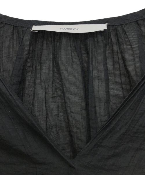 FRAMeWORK（フレームワーク）FRAMeWORK (フレームワーク) シアーヌーベルギャザースリーブ2 ブラック サイズ:記載なしの古着・服飾アイテム
