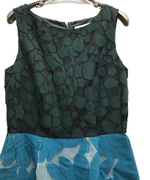 MaxMara（マックスマーラ）MaxMara (マックスマーラ) ドッキングワンピース グリーン×ブルー サイズ:40の古着・服飾アイテム