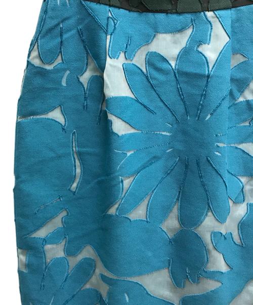 MaxMara（マックスマーラ）MaxMara (マックスマーラ) ドッキングワンピース グリーン×ブルー サイズ:40の古着・服飾アイテム