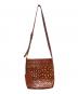 genten (ゲンテン) カットワークレザーショルダーバッグ ブラウン：8000円